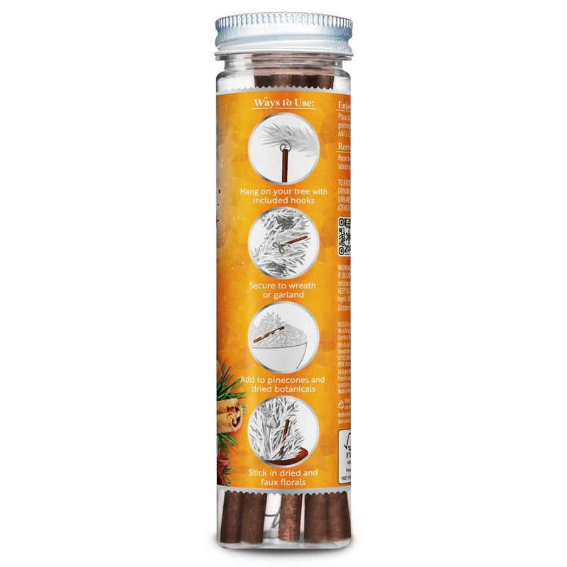 Scentsicles Spiced Pine Cones Scented Christmas Ornaments with Hooks - 1 Bottle (6 Sticks Total) - Image 2